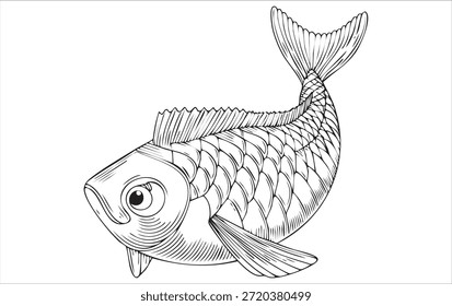 Ilustración de peces, ilustraciones de peces. Ilustración vectorial de la silueta del pez con un fondo blanco.