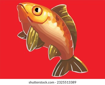 Fish illustration Cartoon Style Design Isolated Vector