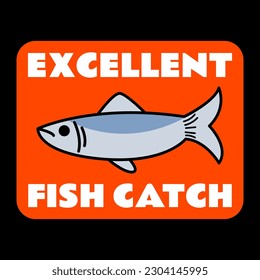 Fish illustration, cartoon, vintage style. poster, t-shirt print, sticker, logo design