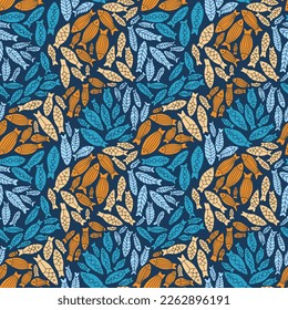 Fish Illustration Hand Drawn Vector Seamless Pattern Design for Texture Wallpaper Greeting Card Wrapping Paper