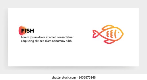 FISH AND ILLUSTRATION ICON CONCEPT