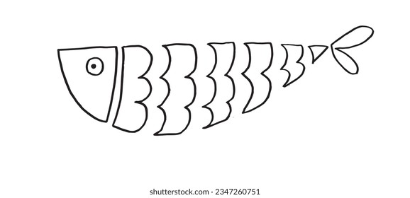 Fish illustration image. 
Hand drawn image artwork of a fish. 
Simple cute original logo.
Hand drawn vector illustration for posters, cards, t-shirts.