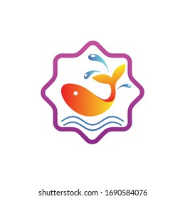 Vector de diseño del logotipo de la ilustración de peces