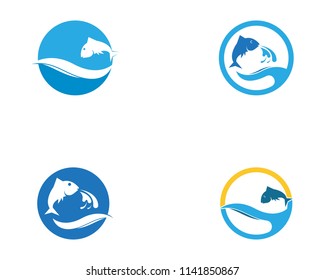 Fish illustration logo vector template