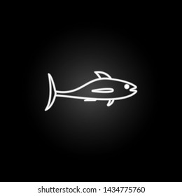 a fish illustration neon icon. Elements of marine live set. Simple icon for websites, web design, mobile app, info graphics