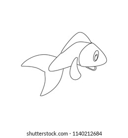 Fish illustration on the white background. Vector illustration