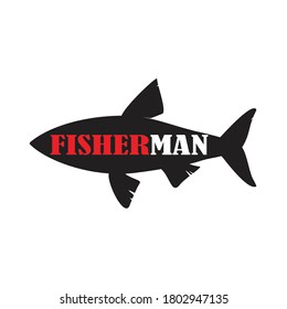 Ilustración de peces sobre fondo blanco. Logo de la pesca. Impresión sobre tela textil. Publicidad en baner. Vector