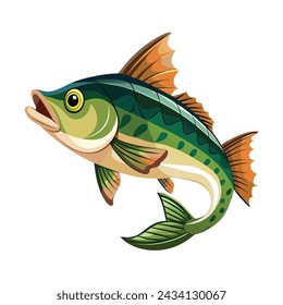 Fish illustration on White Background