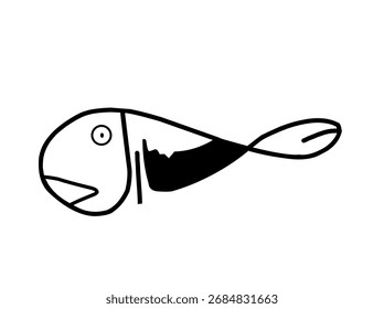 ilustração de peixe com linhas simples