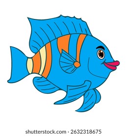 fish illustration useful for video cartoon making projects