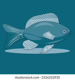 Fish illustration vector,  Fish vector cartoon icon;
