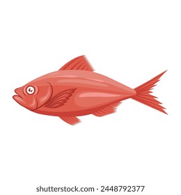 Fish illustration vector isolated. Fish for seafood menu vector illustration.