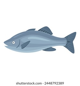 Fish illustration vector isolated. Fish for seafood menu vector illustration.