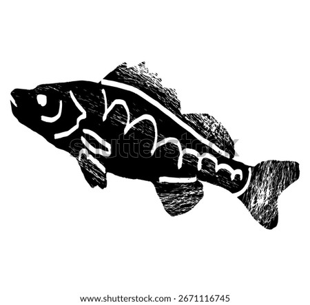 Fish illustration vector isolated. Fish for seafood menu vector illustration.