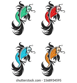 Fish Illustration Vector Logo Design