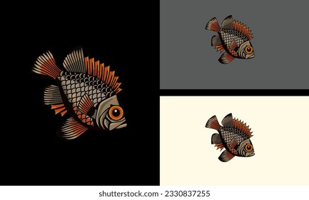 fish illustration vector mascot design