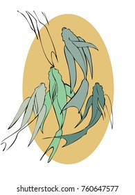 Fish illustration vector in motion