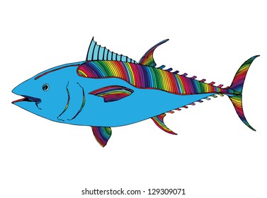 fish illustration in vivid colors