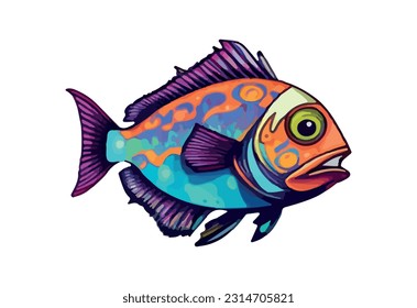 ilustración de peces. vector de fondo blanco