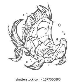 Fish illustrations, editable vectors, art illustrations, for shirt designs or creative logos and animal icons.