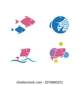 Fish ilustration logo vector template