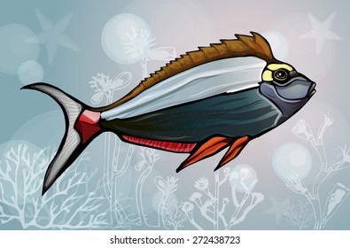 Fish image design for postcard, poster, illustration and other design, decoration needs. 