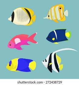 Fish image design set for illustration, poster, poster, postmark and other design needs. 