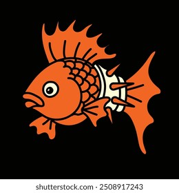 fish image with rebel accessories. very suitable for use as stickers or printed on merchandise.