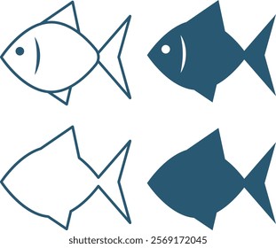 Fish images icon set . Vector illustrations