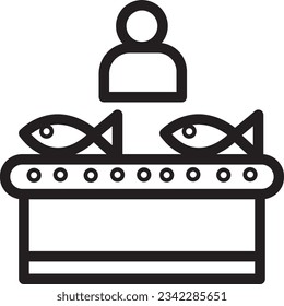 Fish Industry Process Outline Icon