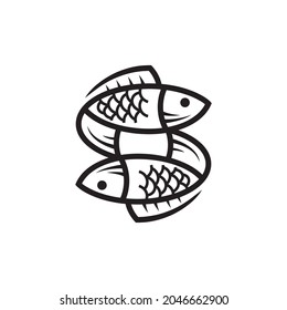 Fish infinity Letter S Logo design