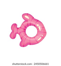 Fish inflatable ring on white background