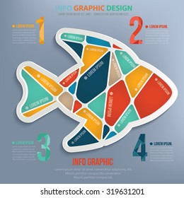 Fish info graphic design,clean vector