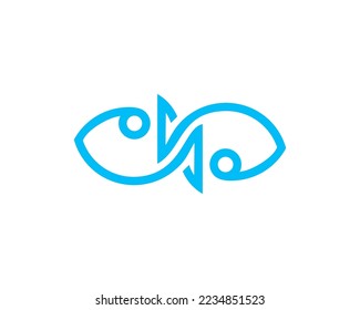 fish inifinity modern logo vector