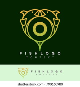 fish initial Letter O Logo design