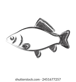 Vector de pincel de tinta de pescado