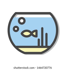 fish inside a bowl swimming vector
