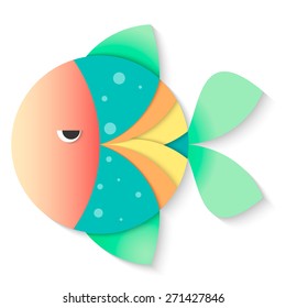 Fish isolated cartoon art sea