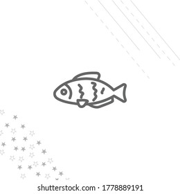 Fish isolated line icon for web and mobile