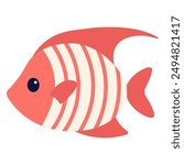 Fish isolated on white background. Vector flat illustration