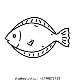 Fish isolated on white background. Vector hand-drawn illustration in doodle style. Perfect for logo, various designs. Underwater world.