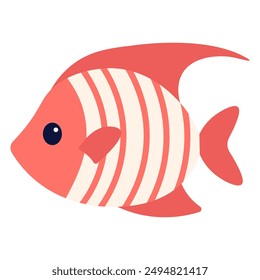 Fish isolated on white background. Vector flat illustration