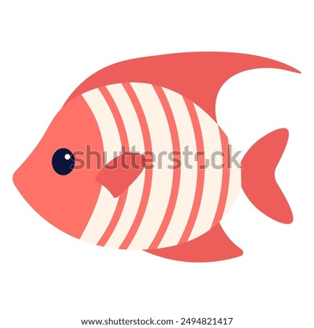 Fish isolated on white background. Vector flat illustration