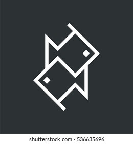 Fish isolated, Seafood icon. Logo for restaurant. Vector illustration