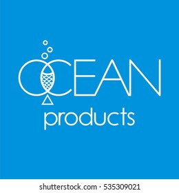Fish isolated vector icon. Seafood icon. Logo for restaurant. Vector illustration