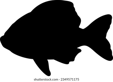 icono de silueta vectorial aislada de peces