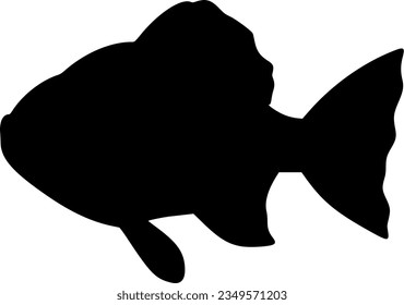 icono de silueta vectorial aislada de peces