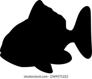 icono de silueta vectorial aislada de peces