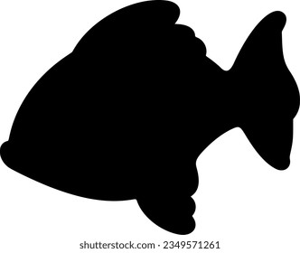 icono de silueta vectorial aislada de peces