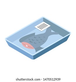 Fish isometric icon. Vector illustration.